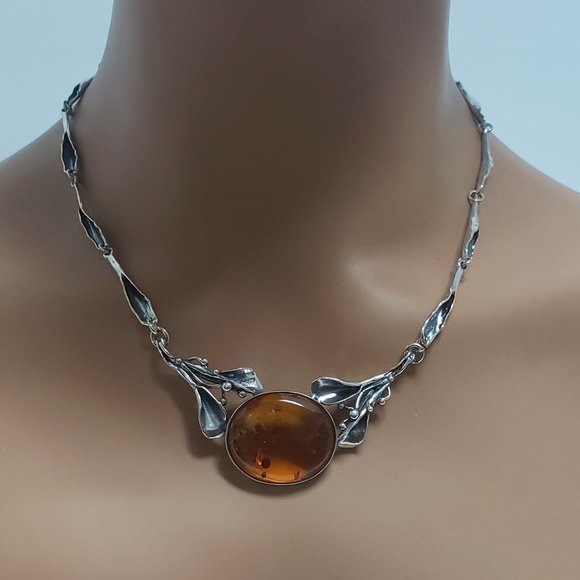 Antique Amber Jewelry set in 925 Silver - Picture 2 of 11